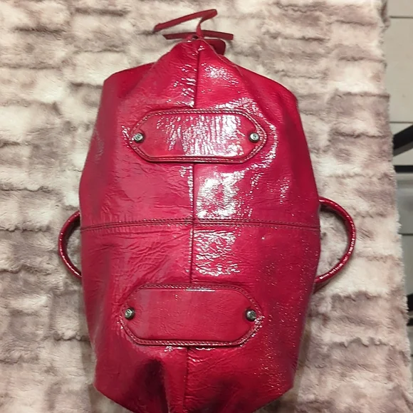 Francesco Biasia Red Patent Leather Satchel - Picture 4 of 9